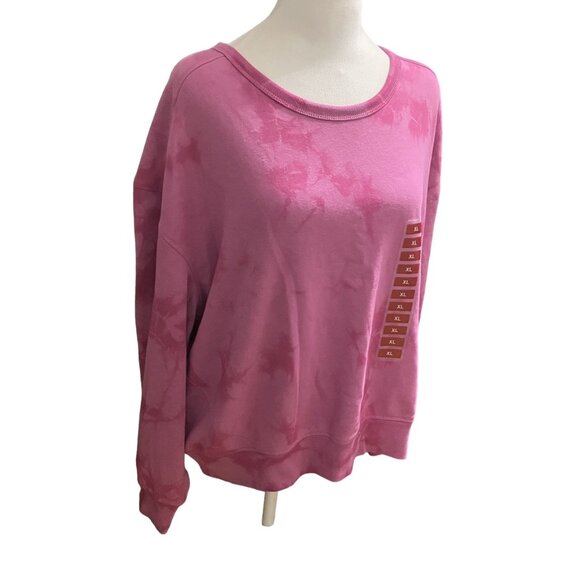 Women's Member's Mark Pink Tie-Dye Sweatshirt XL NWT - Picture 1 of 4